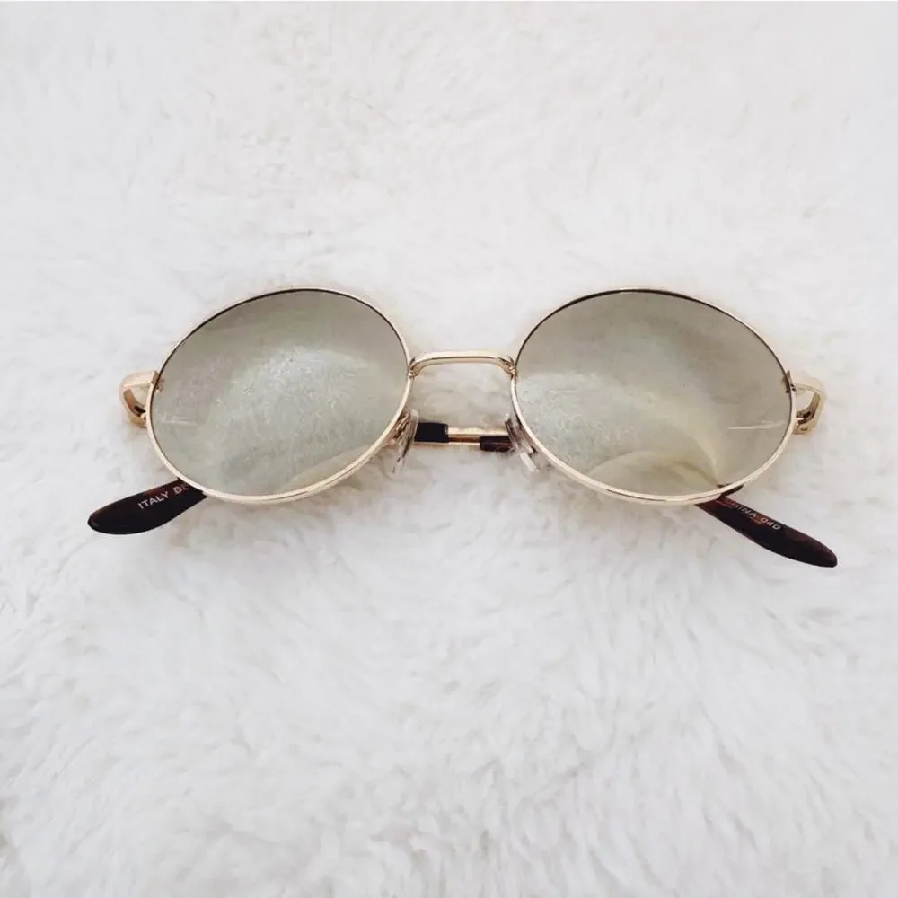 Henry Silver & Gold Rims Round Lens Sunglasses
